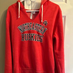 Northeastern University Huskies red hoodie size large